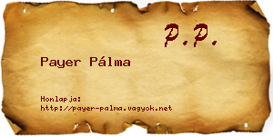Payer Pálma névjegykártya